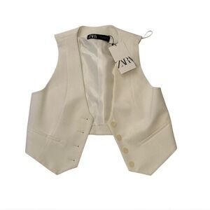 Cream Zara tailored waistcoat